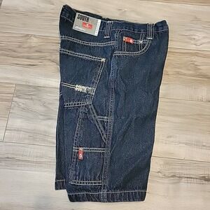 Southpole Shorts‎ Boy 10 Blue Y2K Baggy Denim Pockets Carpenter Flat Front VGT